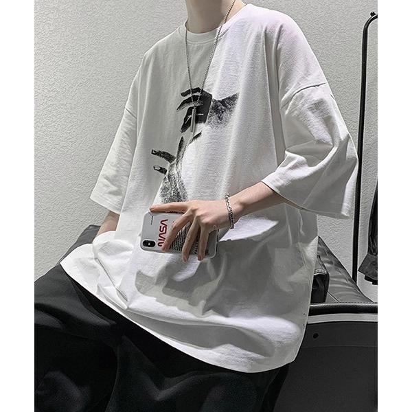 tシャツ 「WARAIJOGO」HANDプリントオーバーサイズTシャツ(NEZ) レディース メンズ