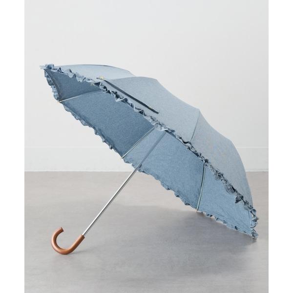 折りたたみ傘 「SETUP7」シャンブレーフリルトップレス UVカット 晴雨兼用 折りたたみ傘 23...