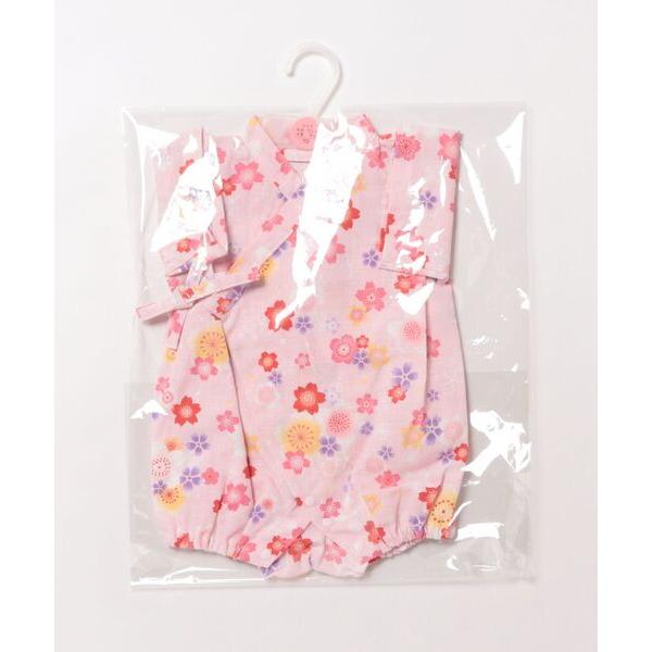 浴衣 桜柄甚平ロンパース キッズ 子供 女の子