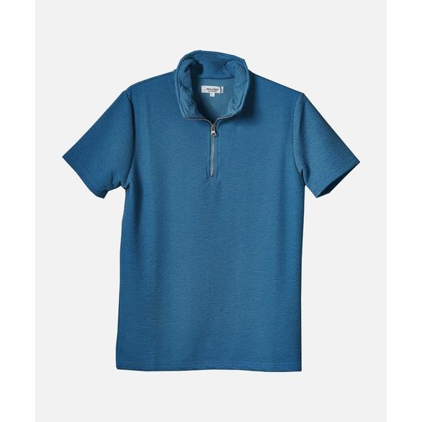 ポロシャツ ビビットなカラフルカラーのポロシャツ　スタンドカラーＺＩＰ メンズ レディース