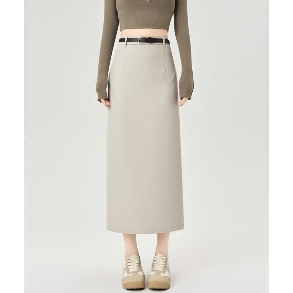 スカート Iラインシンプルロングスカート