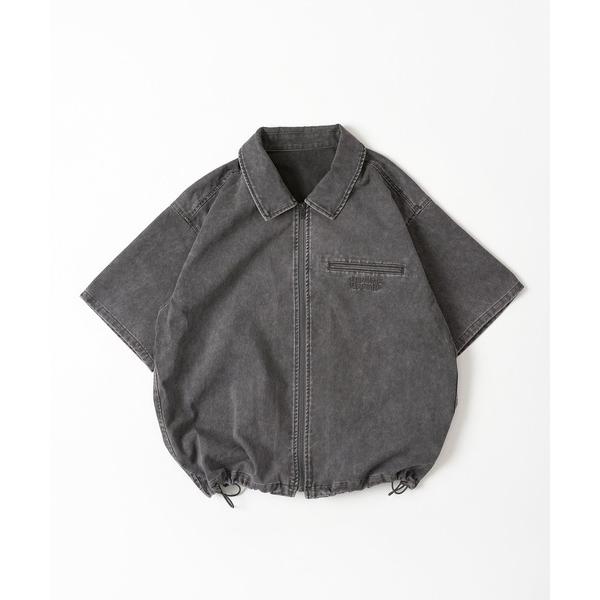 シャツ VINTAGE LIKE DRAW CORD SHORT ZIP SHIRT/ヴィンテージラ...