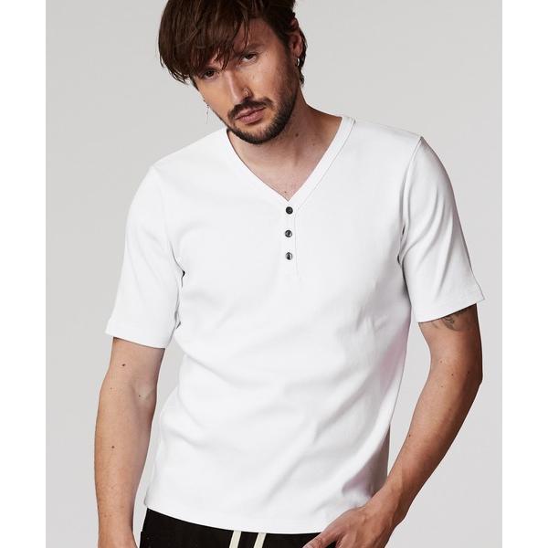 tシャツ 「NO ID.」Fraise Henry V-Neck T-Shirt / フライス ヘン...