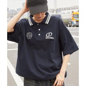 ポロシャツ ポロ SPALDING/スポルディング 別注 ドロスト ロゴ刺繍 鹿の子半袖ポロシャツ レディース メンズ