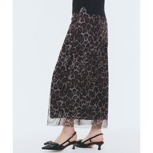 ロング スカート レオパードメッシュロングスカート