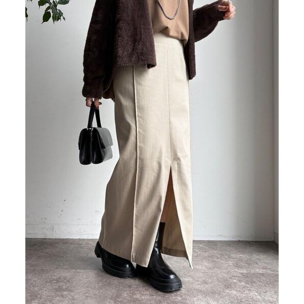 スカート 「一部WEB限定カラー」リヨセルデニムボックスピンタックスカート