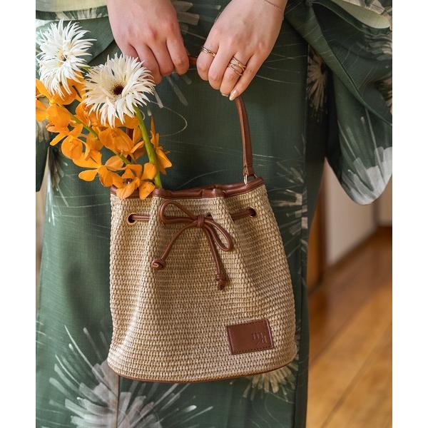 かごバッグ カゴバッグ drawstring ribbon basket bag / ドロストリボン...