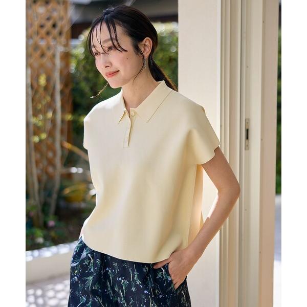 ニット セーター 「洗濯機可/アンチピリング/UVカット」ミラノリブニットポロ レディース