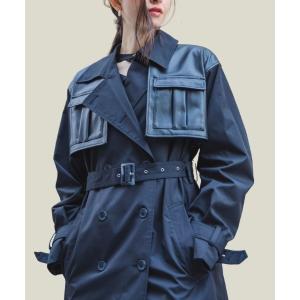 「LEANN MOMENT」 トレンチコート SMALL ブラック レディース