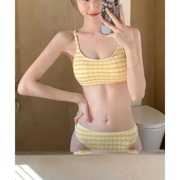 水着 ボーダー柄 キャミソールビキニ 水着 レディース