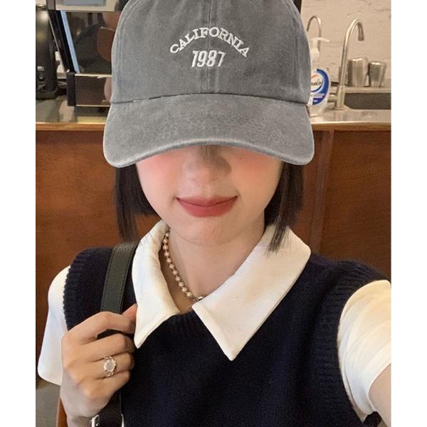 キャップ 帽子 ロゴ ヴィンテージ ライク キャップ レディース