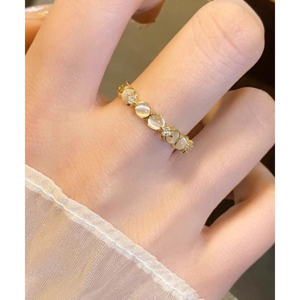 指輪 リング ストーンモチーフデザインオープンリング レディース