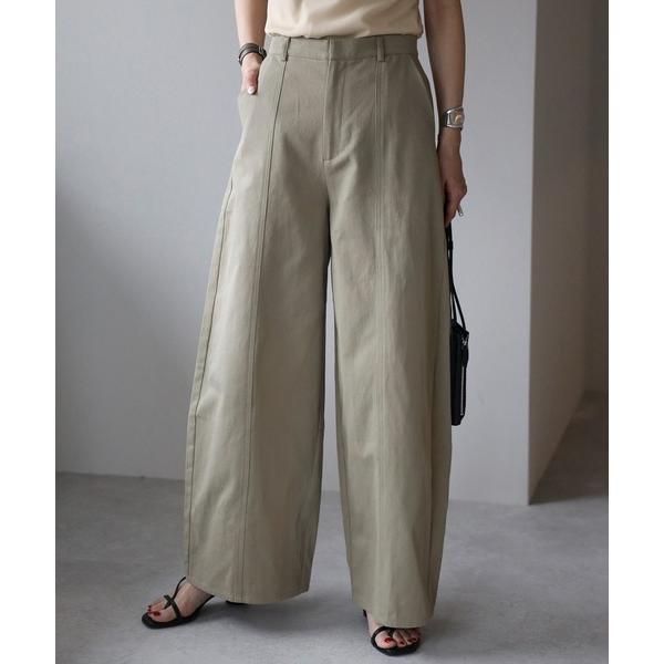 パンツ センターシームワイドストレートパンツ レディース