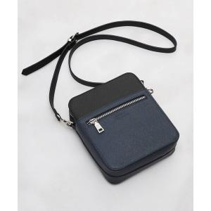 ショルダーバッグ バイカラースクエアショルダーバッグ メンズ レディース