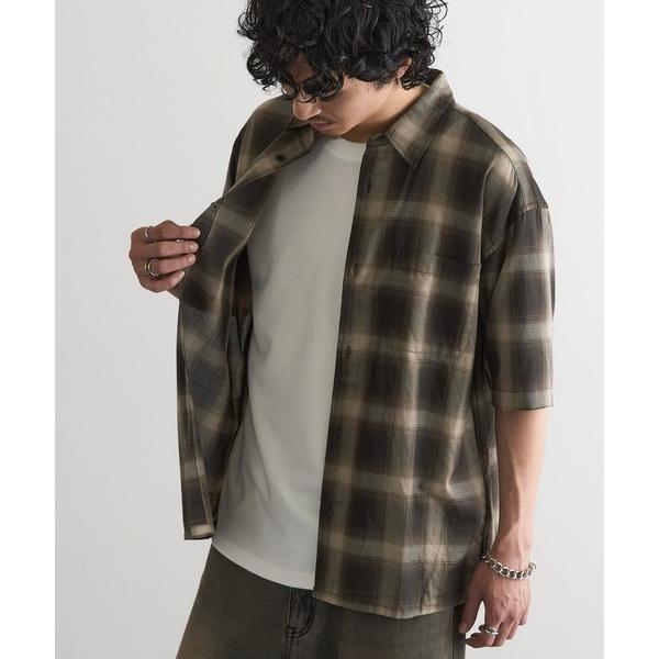 tシャツ 「MAGASIN DE MODE Brew」シャツ＋Tシャツ 2点セット　オンブレチェック...