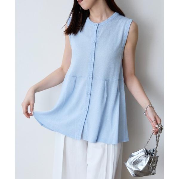 ベスト ジレ ペプラム ラメニット ベスト/ジレ レディース