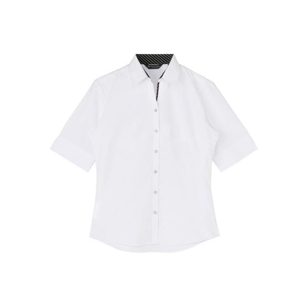 フォーマル ブラウス シャツ 形態安定ノーアイロン スキッパー 5分袖ビジネスワイシャツ レディース