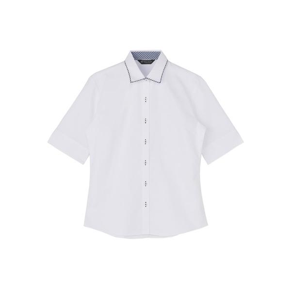 フォーマル ブラウス シャツ 形態安定ノーアイロン ワイド 5分袖ビジネスワイシャツ レディース