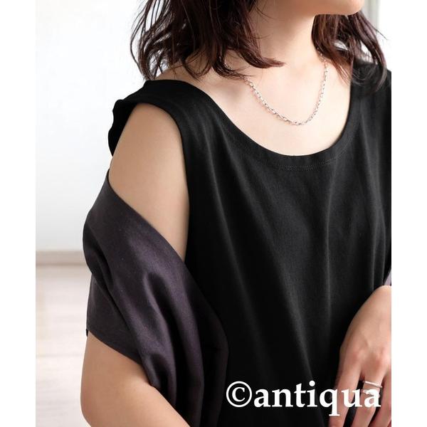 タンクトップ ノースリーブ 綿100%バスクタンクトップ レディース