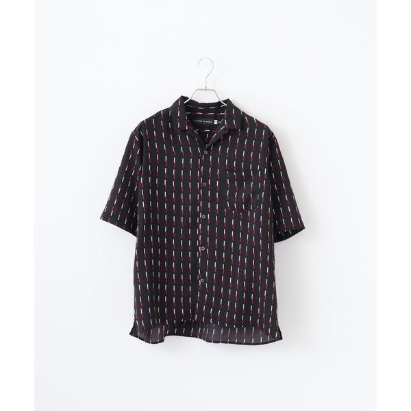 シャツ Print open short-sleeved shirt / 総柄プリント オープン半袖...