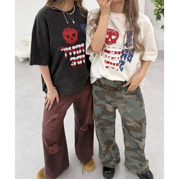 tシャツ フラッグプリント加工Tシャツ レディース メンズ