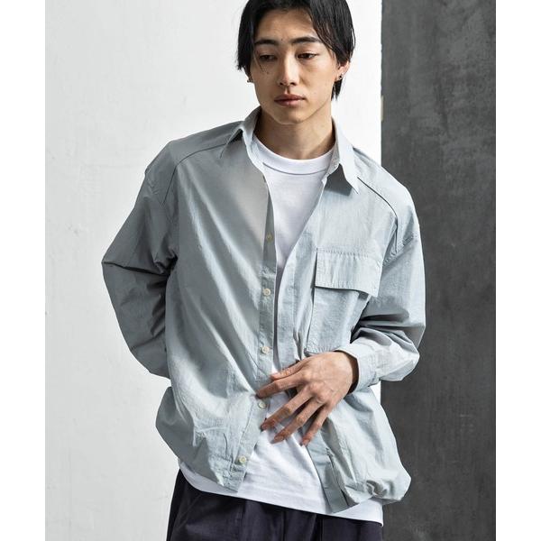 シャツ ポケット付き比翼シャツ メンズ