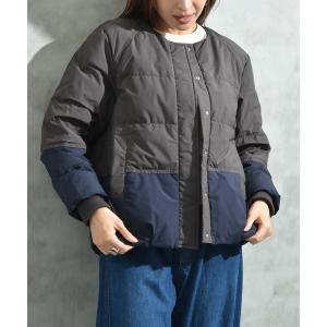 ダウンコート ダウンジャケット エアリーノーカラーピュアダウン レディース