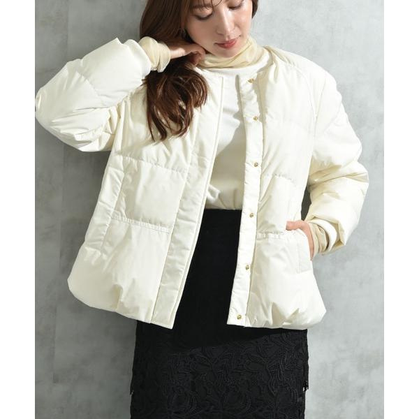 ダウンコート ダウンジャケット エアリーノーカラーピュアダウン レディース