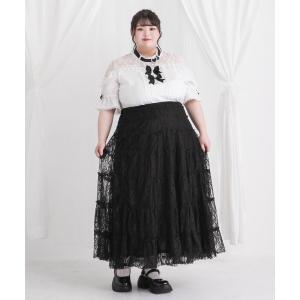 ロング スカート 夏 「大きいサイズ」レースティ...の商品画像