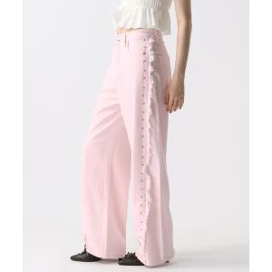 ジーンズ デニム デニムパンツ 「2025SS」フリンジスタッズデニムパンツ レディース