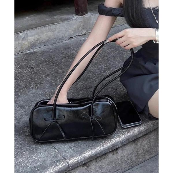 ハンドバッグ リボン付きハンドルバッグ