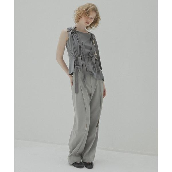 パンツ ワイドレッグトラウザーwカットアウトディテール / Wide Leg Trousers w/...