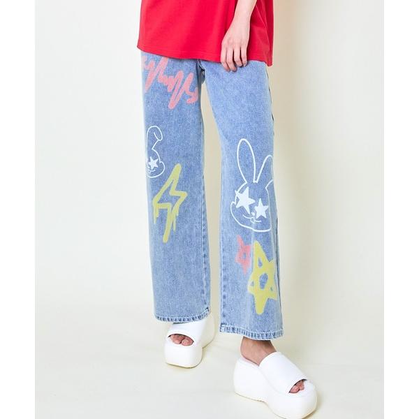 ワイドパンツ ジーンズ デニム デニムパンツ 「ポップ×ゆるストリート」レディース デニムパンツ ワ...