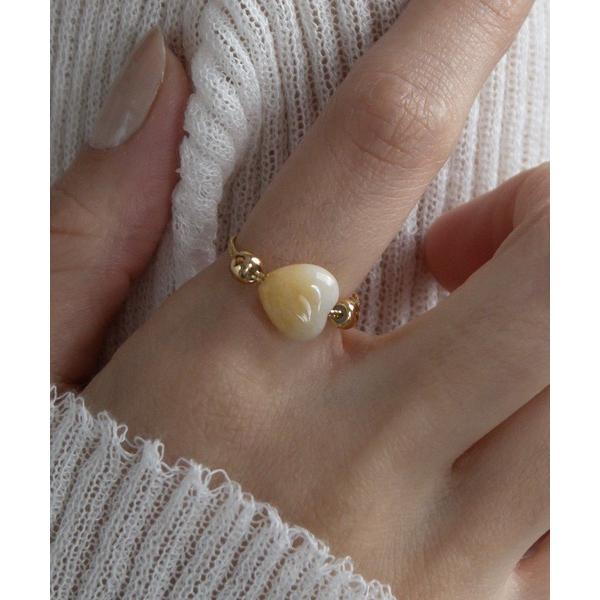 指輪 リング 天然石ハートワイヤーリング レディース