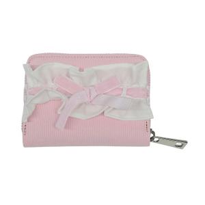 財布 キャンバスフリルミニウォレット レディース