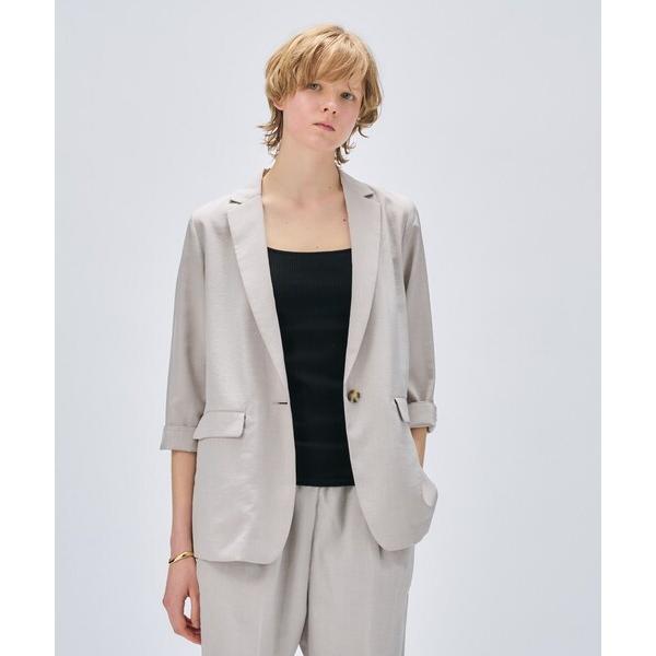 ジャケット テーラードジャケット 「セットアップ／手洗い可」ドライタッチハーフスリーブジャケット レ...