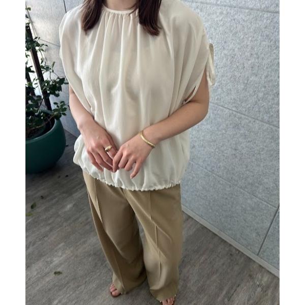 ブラウス シャツ 「手洗い可」ギャザーリボンブラウス レディース