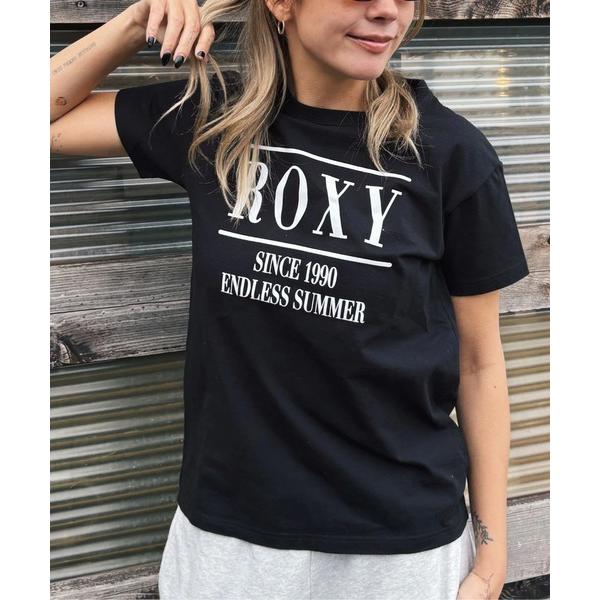 tシャツ ENDLESS SUMMER /ロキシーロゴフロントプリント半袖Tシャツ レディース