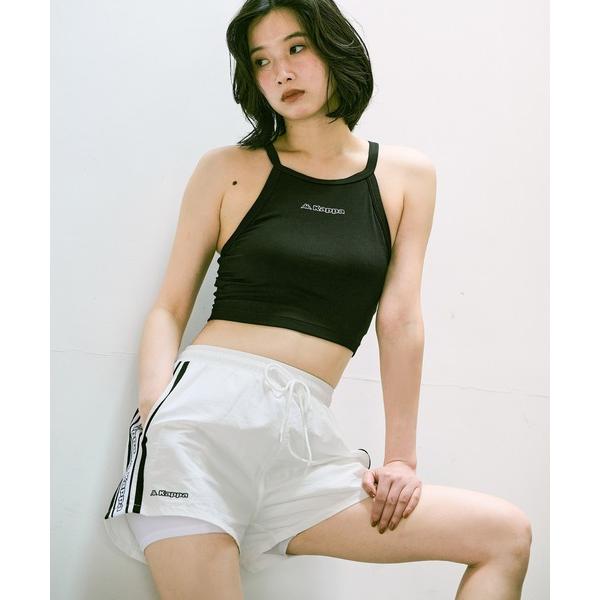 水着 リブ水着+インナー付きパンツ 2点セット レディース