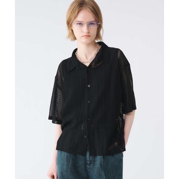 シャツ LACE SHEER REGULAR COLLAR SHIRT/レースシアーレギュラーカラー...