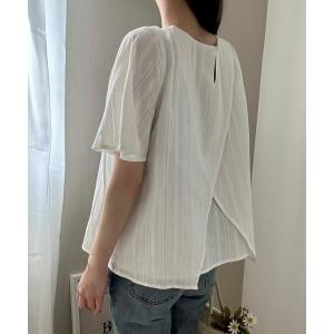 ブラウス シャツ バックスリットコットンレースブラウス レディース