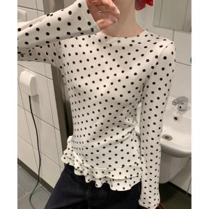 tシャツ Nia(ニア)/「ウィッシュコアアイテム」ドット柄 ペプラム