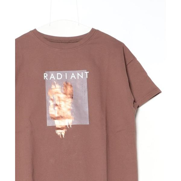 tシャツ 綿100スクエアプリント箔Ｔシャツ レディース