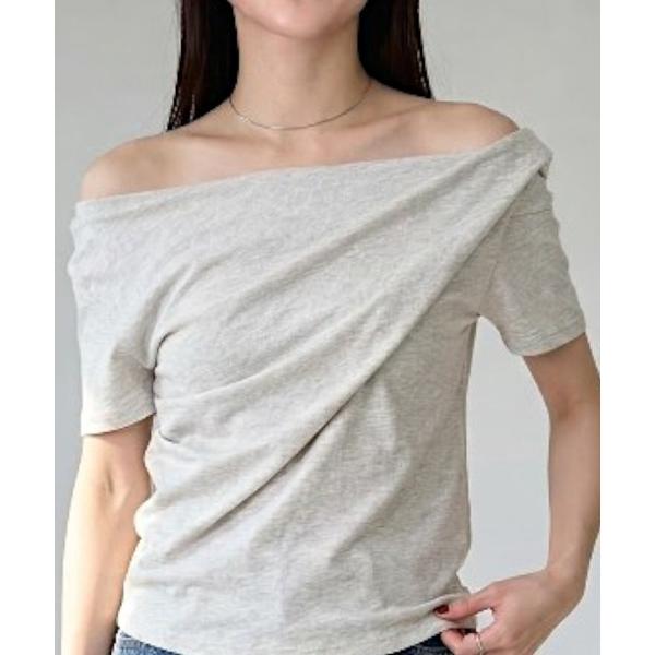 tシャツ 綿天竺半袖オフショルＴシャツ レディース