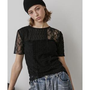 null.（ヌル） tシャツ ビスチェオープンショルダーロングTシャツ
