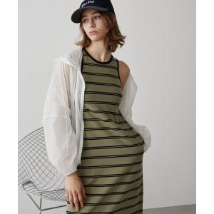 ワンピース 夏 カップ付きボーダーアメスリワンピース