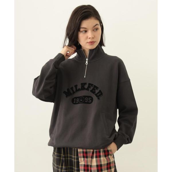 トレーナー スウェット COLLEGE LOGO HALF ZIP TOP レディース メンズ