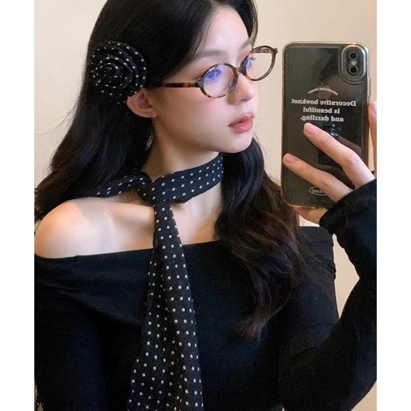 スカーフ バンダナ チュールドットタイ レディース