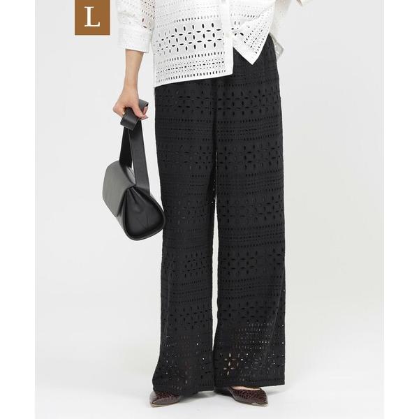 パンツ 「L」「カタログ掲載品」「ウォッシャブル」タイルエンブロイダリーパンツ レディース