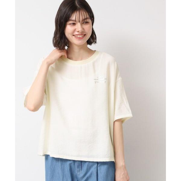 ブラウス シャツ 「洗える・4サイズ展開」ロゴ入りブラウス（XS〜L） レディース